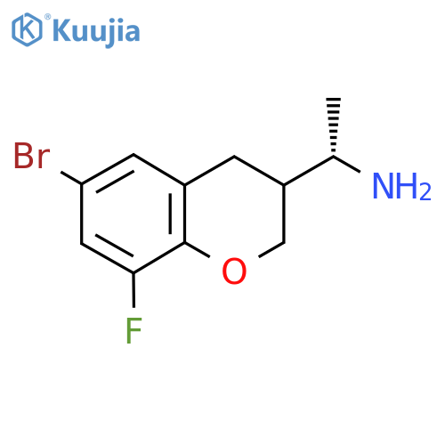 (1S)-1-(6-bromo-8-fluoro-3,4-dihydro-2H-1-benzopyran-3-yl)ethan-1-amine structure