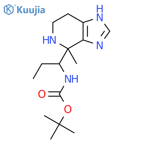 tert-butyl N-(1-{4-methyl-3H,4H,5H,6H,7H-imidazo4,5-cpyridin-4-yl}propyl)carbamate structure