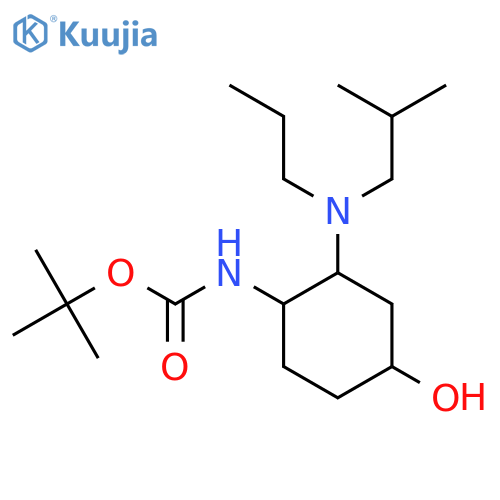tert-butyl N-{4-hydroxy-2-[(2-methylpropyl)(propyl)amino]cyclohexyl}carbamate structure