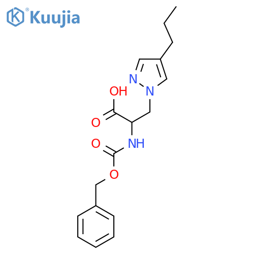 2-{(benzyloxy)carbonylamino}-3-(4-propyl-1H-pyrazol-1-yl)propanoic acid structure
