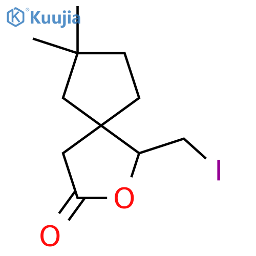 1-(iodomethyl)-7,7-dimethyl-2-oxaspiro4.4nonan-3-one structure