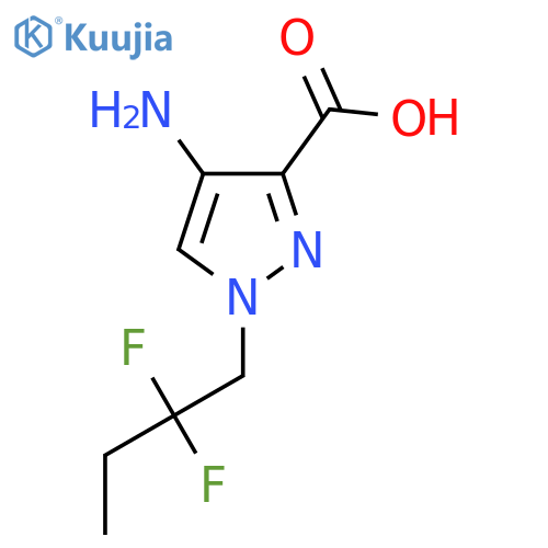 4-amino-1-(2,2-difluorobutyl)-1H-pyrazole-3-carboxylic acid structure
