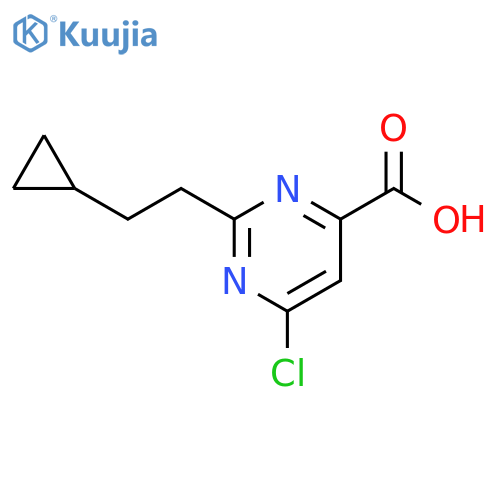 4-Pyrimidinecarboxylic acid, 6-chloro-2-(2-cyclopropylethyl)- structure