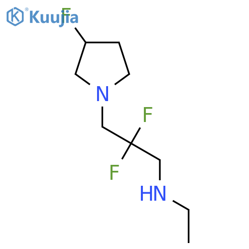 N-ethyl-2,2-difluoro-3-(3-fluoropyrrolidin-1-yl)propan-1-amine structure