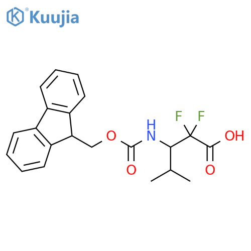 Pentanoic acid, 3-[[(9H-fluoren-9-ylmethoxy)carbonyl]amino]-2,2-difluoro-4-methyl- structure
