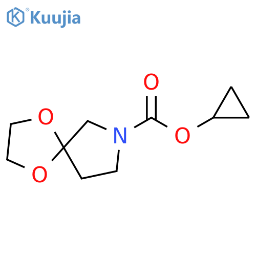 1,4-Dioxa-7-azaspiro[4.4]nonane-7-carboxylic acid, cyclopropyl ester structure