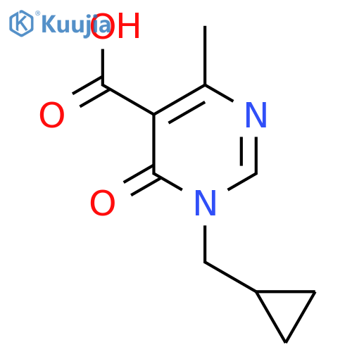 1-(cyclopropylmethyl)-4-methyl-6-oxo-1,6-dihydropyrimidine-5-carboxylic acid structure