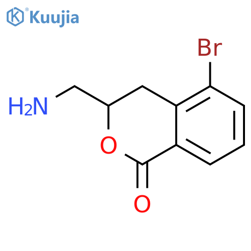 1H-2-Benzopyran-1-one, 3-(aminomethyl)-5-bromo-3,4-dihydro- structure