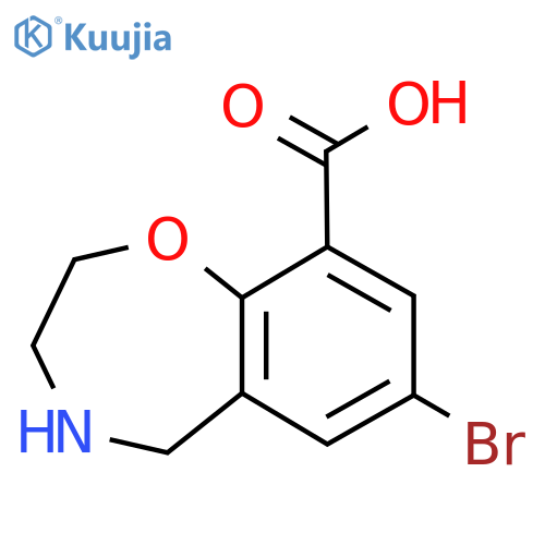 7-Bromo-2,3,4,5-tetrahydro-1,4-benzoxazepine-9-carboxylic acid structure