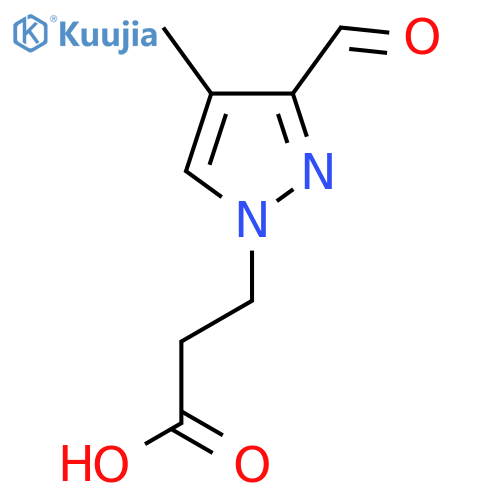 3-(3-formyl-4-methyl-1H-pyrazol-1-yl)propanoic acid structure