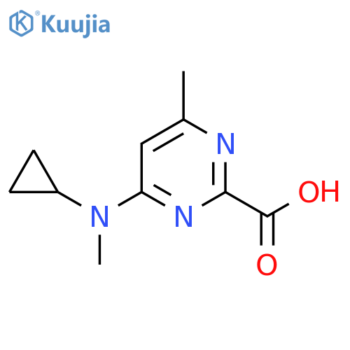 4-[Cyclopropyl(methyl)amino]-6-methylpyrimidine-2-carboxylic acid structure