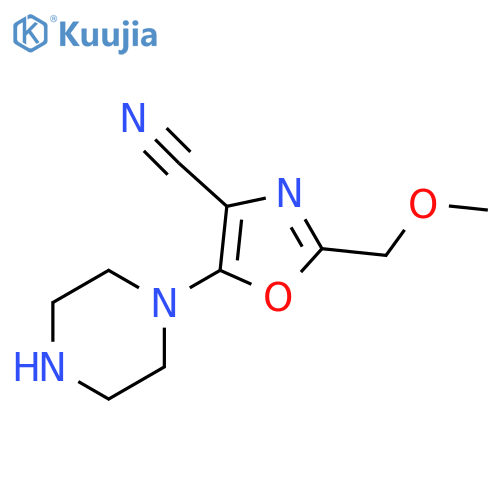 4-Oxazolecarbonitrile, 2-(methoxymethyl)-5-(1-piperazinyl)- structure