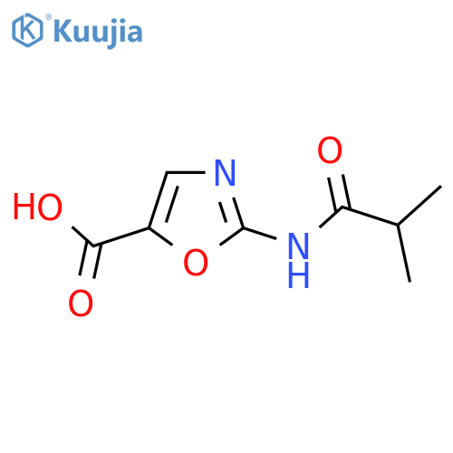 2-(2-methylpropanamido)-1,3-oxazole-5-carboxylic acid structure