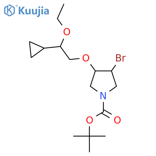 Tert-butyl 3-bromo-4-(2-cyclopropyl-2-ethoxyethoxy)pyrrolidine-1-carboxylate structure