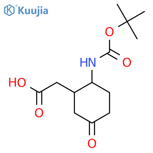 2-(2-{[(Tert-butoxy)carbonyl]amino}-5-oxocyclohexyl)acetic acid structure