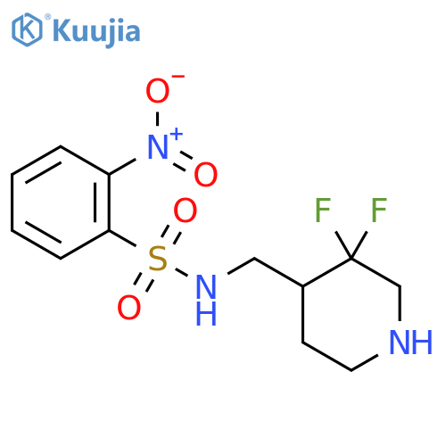 N-[(3,3-difluoropiperidin-4-yl)methyl]-2-nitrobenzene-1-sulfonamide structure