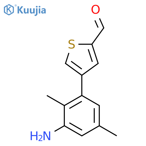 4-(3-amino-2,5-dimethylphenyl)thiophene-2-carbaldehyde structure