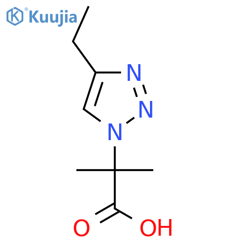 2-(4-ethyl-1H-1,2,3-triazol-1-yl)-2-methylpropanoic acid structure