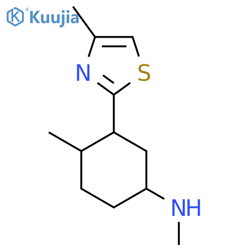 N,4-dimethyl-3-(4-methyl-1,3-thiazol-2-yl)cyclohexan-1-amine structure