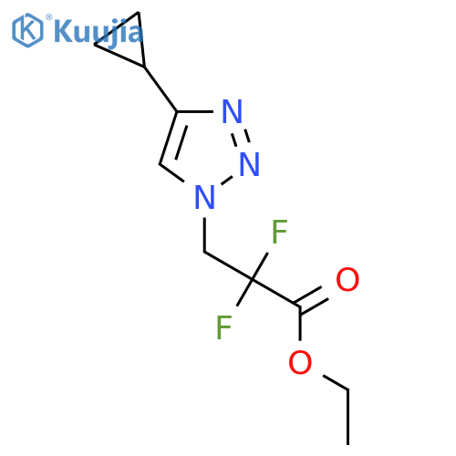 ethyl 3-(4-cyclopropyl-1H-1,2,3-triazol-1-yl)-2,2-difluoropropanoate structure