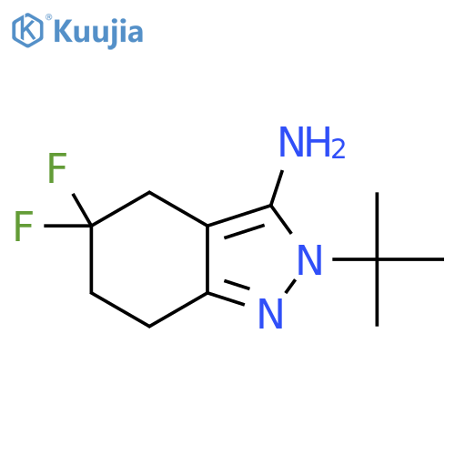 2-tert-butyl-5,5-difluoro-4,5,6,7-tetrahydro-2H-indazol-3-amine structure