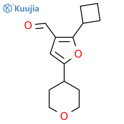 2-Cyclobutyl-5-(oxan-4-yl)furan-3-carbaldehyde structure