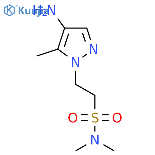 2-(4-amino-5-methyl-1H-pyrazol-1-yl)-N,N-dimethylethane-1-sulfonamide structure