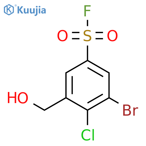 3-bromo-4-chloro-5-(hydroxymethyl)benzene-1-sulfonyl fluoride structure