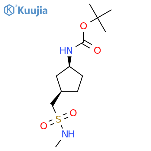 rac-tert-butyl N-[(1R,3S)-3-[(methylsulfamoyl)methyl]cyclopentyl]carbamate structure