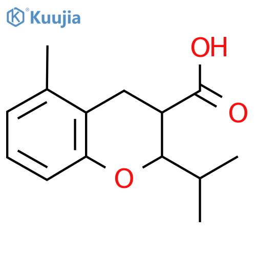5-methyl-2-(propan-2-yl)-3,4-dihydro-2H-1-benzopyran-3-carboxylic acid structure
