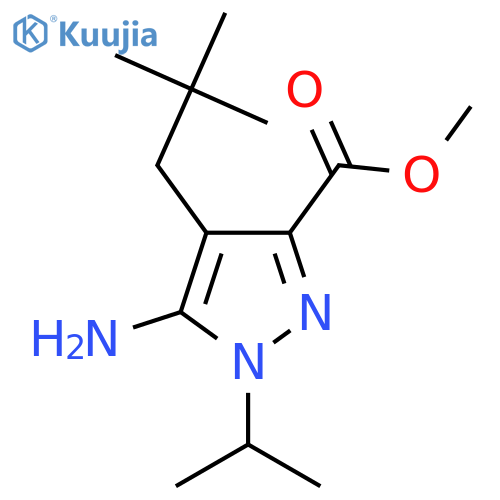 methyl 5-amino-4-(2,2-dimethylpropyl)-1-(propan-2-yl)-1H-pyrazole-3-carboxylate structure