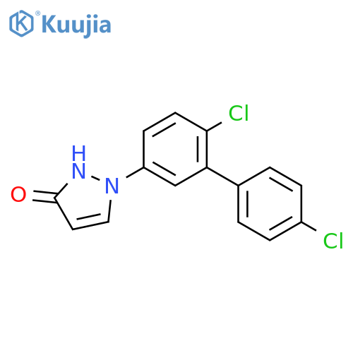 1-[4-chloro-3-(4-chlorophenyl)phenyl]-2,3-dihydro-1H-pyrazol-3-one structure