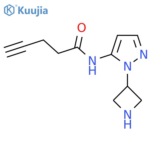 N-1-(azetidin-3-yl)-1H-pyrazol-5-ylpent-4-ynamide structure