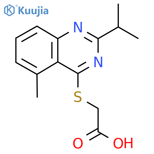 2-{[5-Methyl-2-(propan-2-yl)quinazolin-4-yl]sulfanyl}acetic acid structure