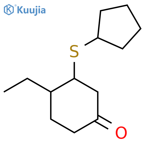 3-(Cyclopentylsulfanyl)-4-ethylcyclohexan-1-one structure