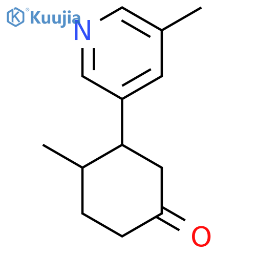 4-Methyl-3-(5-methylpyridin-3-yl)cyclohexan-1-one structure