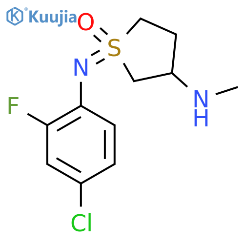 1-[(4-Chloro-2-fluorophenyl)imino]-3-(methylamino)-1lambda6-thiolan-1-one structure