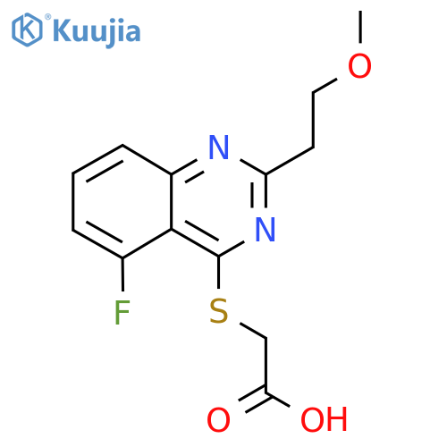 2-{[5-Fluoro-2-(2-methoxyethyl)quinazolin-4-yl]sulfanyl}acetic acid structure