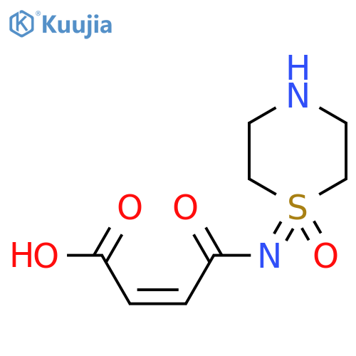 (2Z)-3-(1-oxo-1lambda6-thiomorpholin-1-ylidene)carbamoylprop-2-enoic acid structure