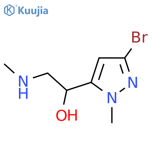 1-(3-bromo-1-methyl-1H-pyrazol-5-yl)-2-(methylamino)ethan-1-ol structure