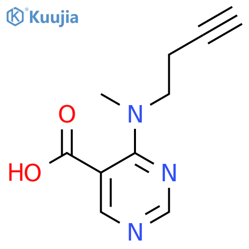 4-(but-3-yn-1-yl)(methyl)aminopyrimidine-5-carboxylic acid structure