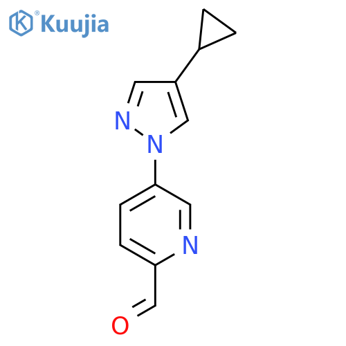 5-(4-cyclopropyl-1H-pyrazol-1-yl)pyridine-2-carbaldehyde structure