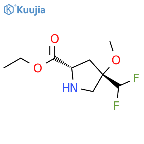 ethyl (2S,4S)-4-(difluoromethyl)-4-methoxypyrrolidine-2-carboxylate structure