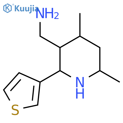 4,6-dimethyl-2-(thiophen-3-yl)piperidin-3-ylmethanamine structure