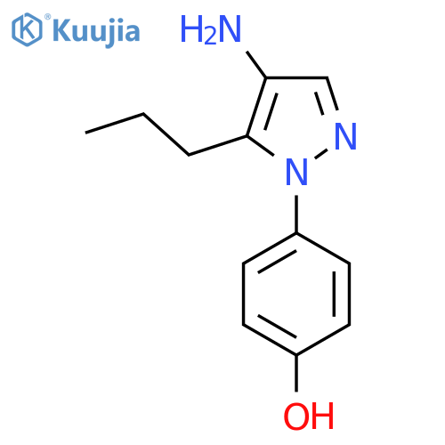 4-(4-amino-5-propyl-1H-pyrazol-1-yl)phenol structure
