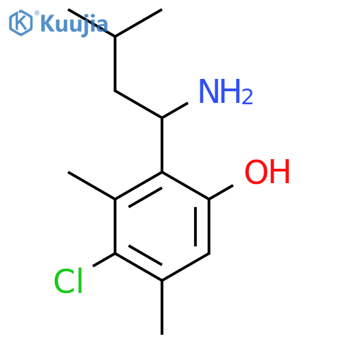 2-(1-amino-3-methylbutyl)-4-chloro-3,5-dimethylphenol structure