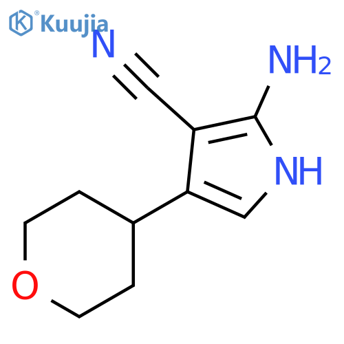 2-amino-4-(oxan-4-yl)-1H-pyrrole-3-carbonitrile structure