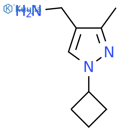 (1-cyclobutyl-3-methyl-1H-pyrazol-4-yl)methanamine structure