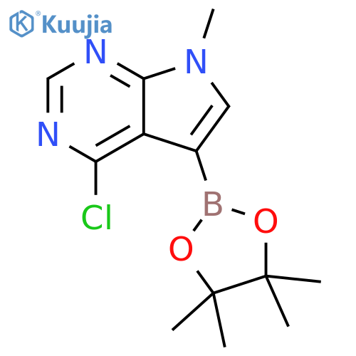 4-chloro-7-methyl-5-(4,4,5,5-tetramethyl-1,3,2-dioxaborolan-2-yl)-7H-pyrrolo2,3-dpyrimidine structure