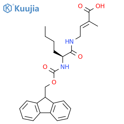 4-(2S)-2-({(9H-fluoren-9-yl)methoxycarbonyl}amino)hexanamido-2-methylbut-2-enoic acid structure